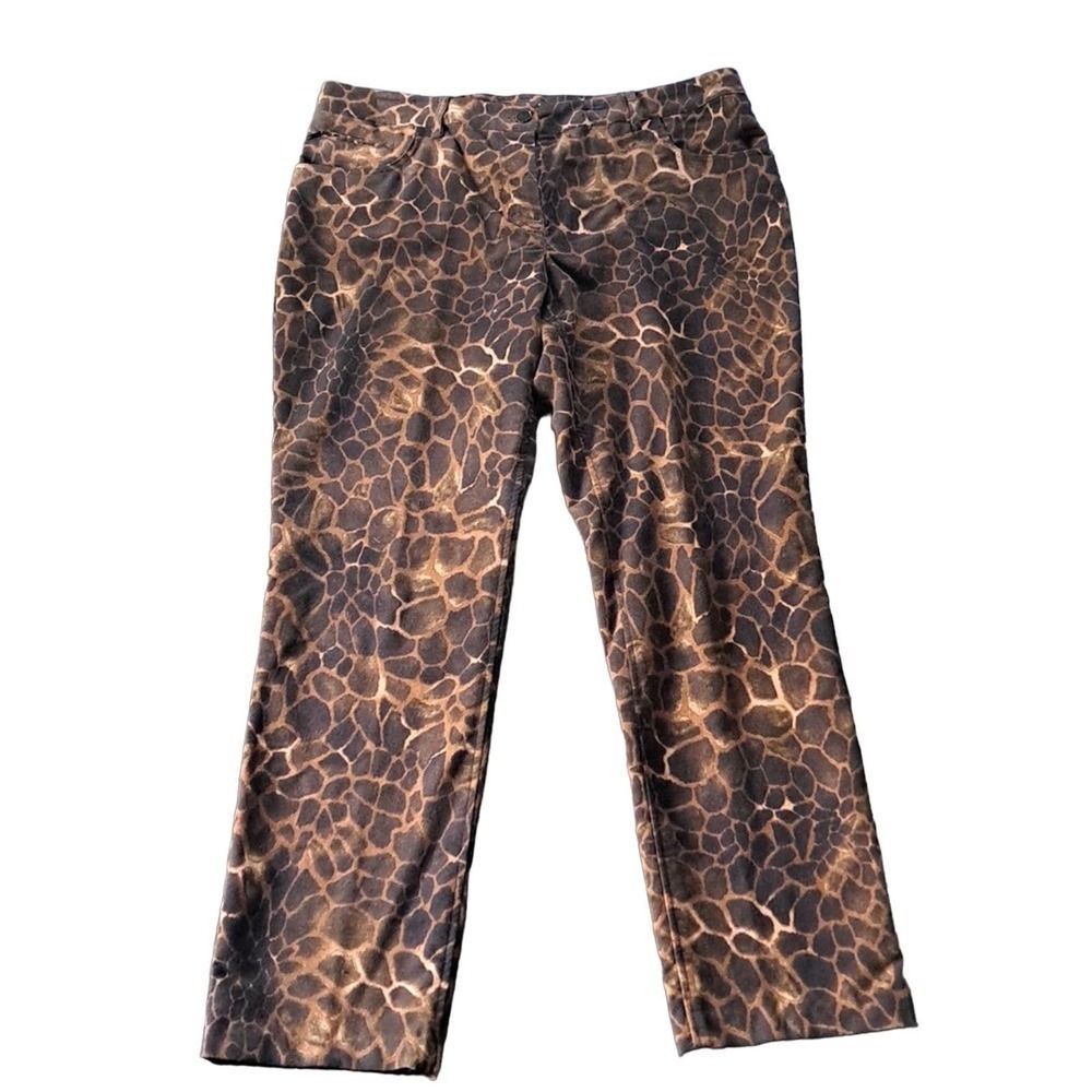 Carlisle animal print cotton lycra  pant, Plus size 14